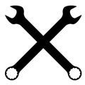 Crossed Open Ended And Ring Spanner Silhouette Royalty Free Stock Photo