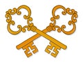 Crossed ornate gold keys