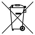 The Crossed Out Wheelie Bin Symbol, Waste Electrical and Electronic Equipment recycling sign, vector illustration.