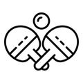 Crossed paddle icon, outline style