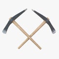 Crossed Pickaxes, Mattock, Digging miner`s tool