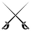 Crossed rapiers icon, simple style Royalty Free Stock Photo