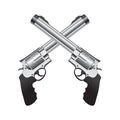 crossed revolvers. Vector illustration decorative design