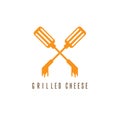 Crossed scapulas with grilled cheese vector design