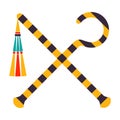 Crossed Sceptre and Whip as Ancient Egyptian Symbol of Power Vector Illustration