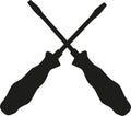 Crossed Screwdriver tool Royalty Free Stock Photo