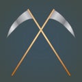 crossed scythe. Vector illustration decorative design Royalty Free Stock Photo