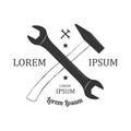 crossed spanner and hammer. Vector illustration decorative design