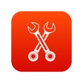 Crossed spanners icon digital red