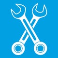 Crossed spanners icon white