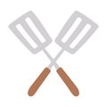 Crossed spatulas kitchen utensil steel isolated icon design white background