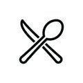 Crossed spoon and knife logo vector illustration