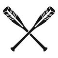 Crossed striped oars icon, simple style Royalty Free Stock Photo