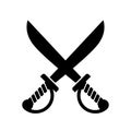 Crossed sword icon, pirates symbol
