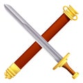 Crossed sword and scabbard Royalty Free Stock Photo