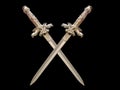 Crossed swords in the dark