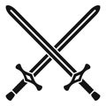 Crossed swords icon, simple style Royalty Free Stock Photo