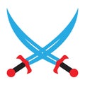 Crossed swords pirate sabers icon edged weapons