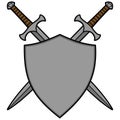 Crossed Swords and Shield - Coat of Arms