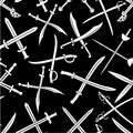 Crossed Swords Vector Seamless Pattern