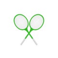 Crossed tennis rackets in retro design