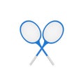 Crossed tennis rackets in retro design