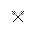 crossed trident fork icon logo design Royalty Free Stock Photo