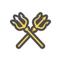 Crossed Tridents weapon Vector icon Cartoon illustration. Royalty Free Stock Photo
