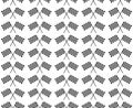 Crossed waving black and white checkered flags seamless pattern background vector endless texture. Original concept of Royalty Free Stock Photo