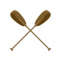 Crossed wood paddle icon, flat style