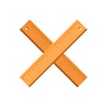 Crossed wood ruler icon, flat style
