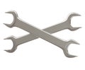 Crossed wrenches 3d Royalty Free Stock Photo
