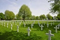 Crosses at Netherlands American Cemetery Margraten Royalty Free Stock Photo