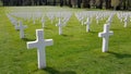 The crosses of American soldiers who died during the Second World War buried in the Florence American Cemetery and Memorial, Flore Royalty Free Stock Photo