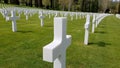 The crosses of American soldiers who died during the Second World War buried in the Florence American Cemetery and Memorial, Flore Royalty Free Stock Photo