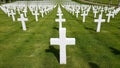 The crosses of American soldiers who died during the Second World War buried in the Florence American Cemetery and Memorial, Flore Royalty Free Stock Photo