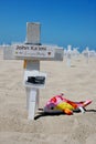 Crosses at Arlington West in Santa Monica Royalty Free Stock Photo