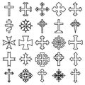 Crosses line icons set Royalty Free Stock Photo