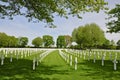 Crosses in Long Curves at Netherlands American Cemetery Margraten