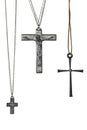 Crosses on neck chains isolated examples of religious neck wear of priests and church officials. Royalty Free Stock Photo