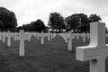 Military memorial crosses at Netherlands American Cemetery and Memorial Margraten Royalty Free Stock Photo