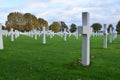 Crosses on the Netherlands American Cemetery and Memorial Margraten Royalty Free Stock Photo