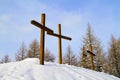 Crosses the snow Royalty Free Stock Photo