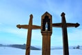 Crosses in tuttlingen in winter Royalty Free Stock Photo