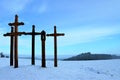 Crosses in tuttlingen in winter Royalty Free Stock Photo