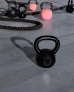 Crossfit Kettlebells ropes in fitness gym Royalty Free Stock Photo