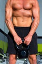 Crossfit Kettlebells swing exercise man workout