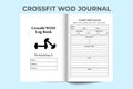 Crossfit WOD KDP interior journal. Daily exercise routine and skill tracker template. KDP interior notebook. Crossfit WOD planner Royalty Free Stock Photo