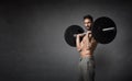 Crossfitter portrait during exercise Royalty Free Stock Photo