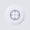 crosshair icon, White Neumorphism soft UI Design. Royalty Free Stock Photo